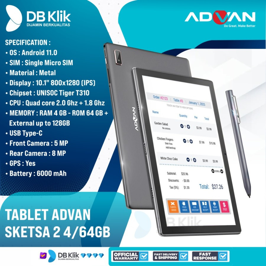 Tablet ADVAN Sketsa 2 4GB 64GB 10 Inch - ADVAN SKETSA 2 4/64GB - Stylus Pen